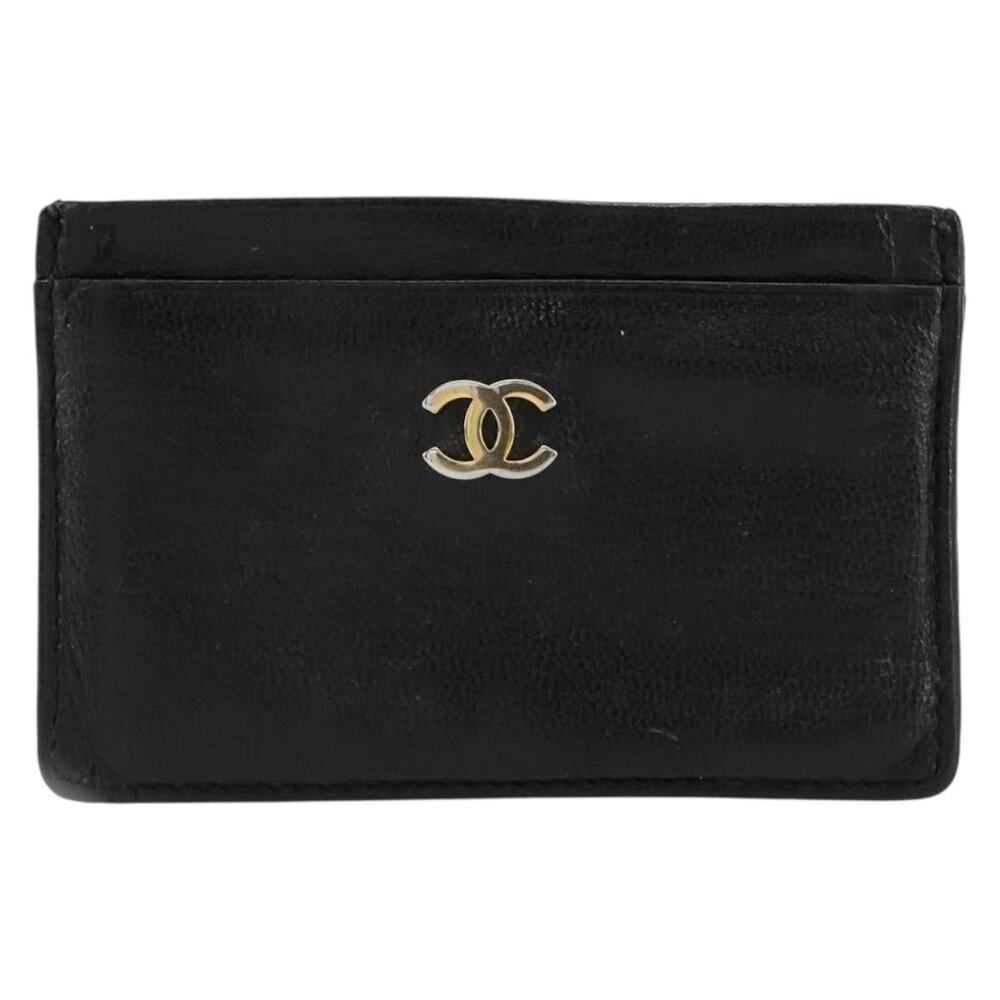 Chanel Leather CC Card Case Black